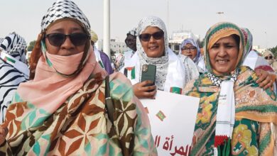 صورة نساء حزب الإصلاح يتصدرن مسيرة لدعم فلسطين تنديدا بقتل الأطفال والنساء،،